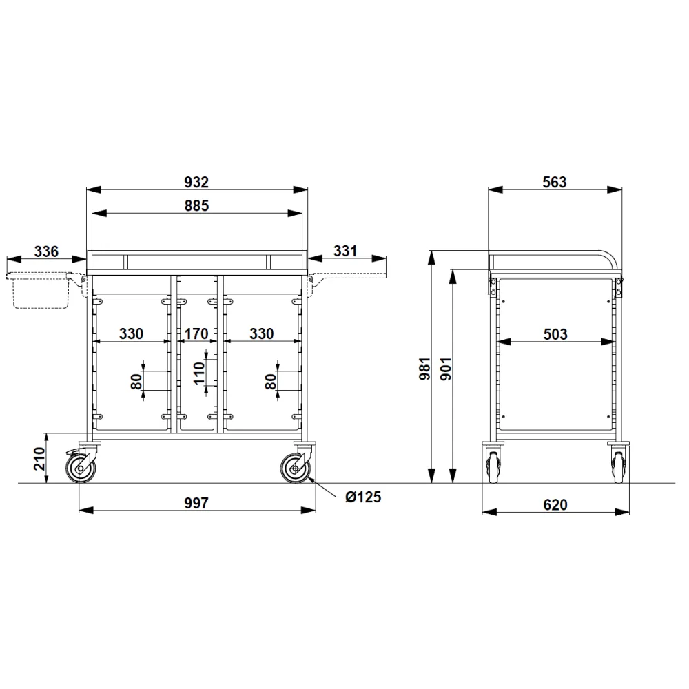 BREAKFAST DISTRIBUTION TROLLEY B-CARE