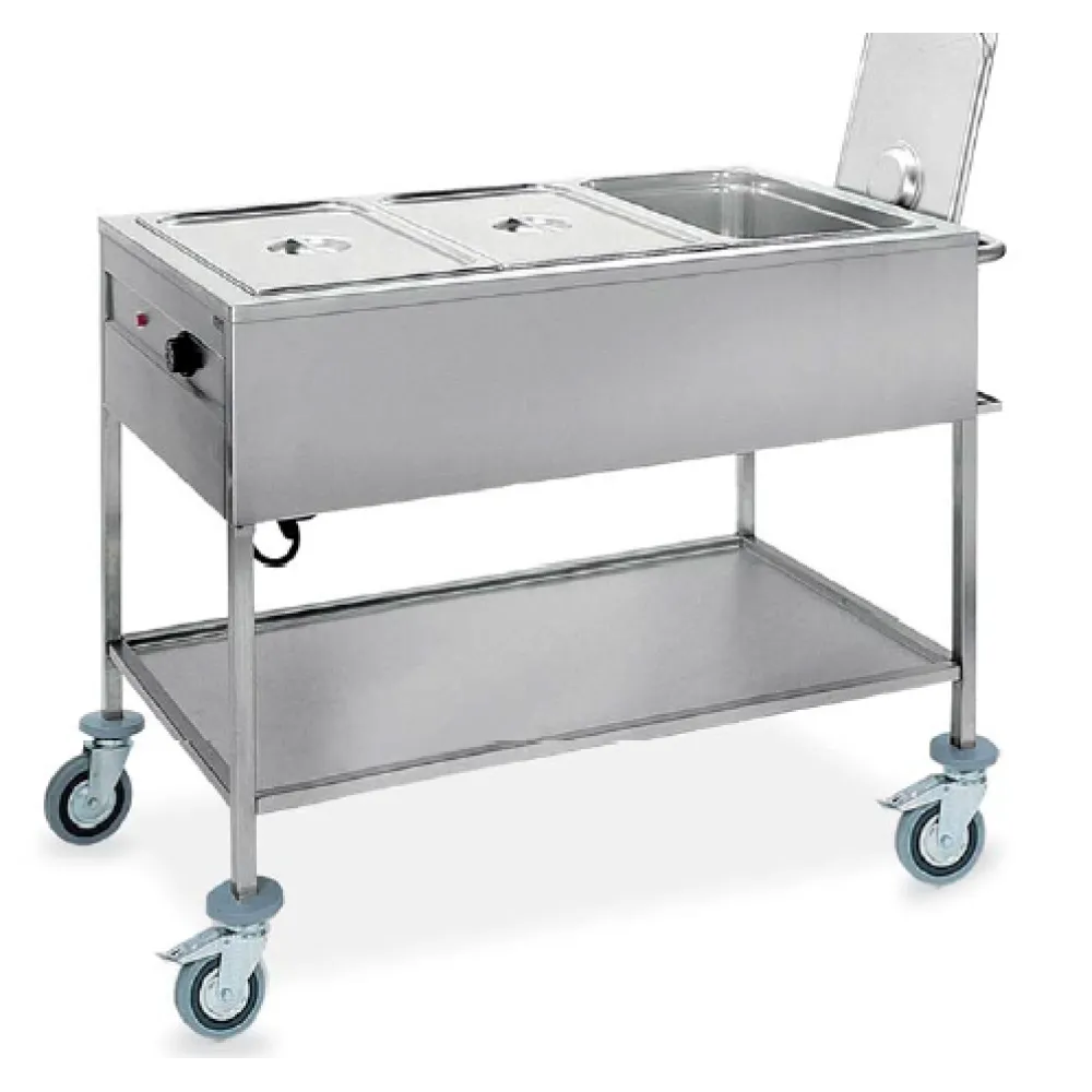 STAINLESS STEEL BAIN MARIE THERMIC TROLLEY CAPRICORNO 3 GN1/1