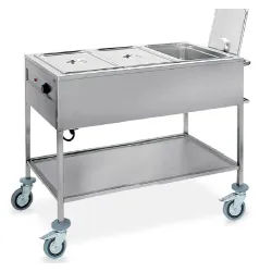 STAINLESS STEEL BAIN MARIE THERMIC TROLLEY CAPRICORNO 3 GN1/1