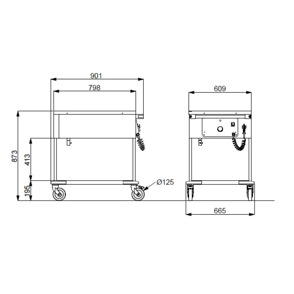 STAINLESS STEEL BAIN MARIE TROLLEY COMPASS 2BM
