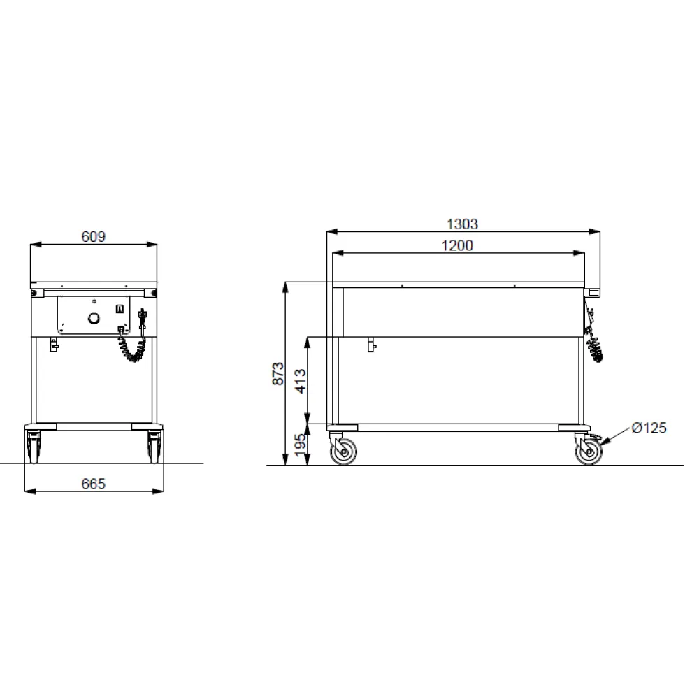 STAINLESS STEEL BAIN MARIE TROLLEY COMPASS 3BM