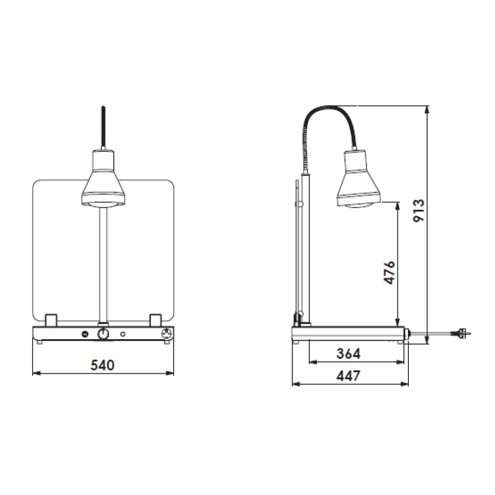 CARVING STATION/WARMING PLATE WITH FLEXIBLE INFRARED LAMP HELIOS 1/1 FLEX P2