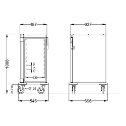 STAINLESS STEEL CABINET ON WHEELS FOR GN CONTAINERS NEUTROVEGA 1 SH C10