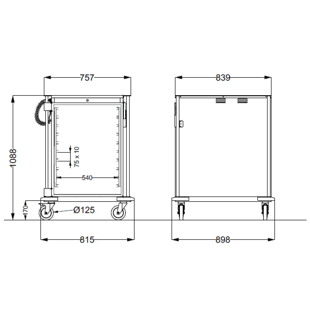 STAINLESS STEEL CABINET ON WHEELS FOR GN CONTAINERS NEUTROVEGA 2 SH C10