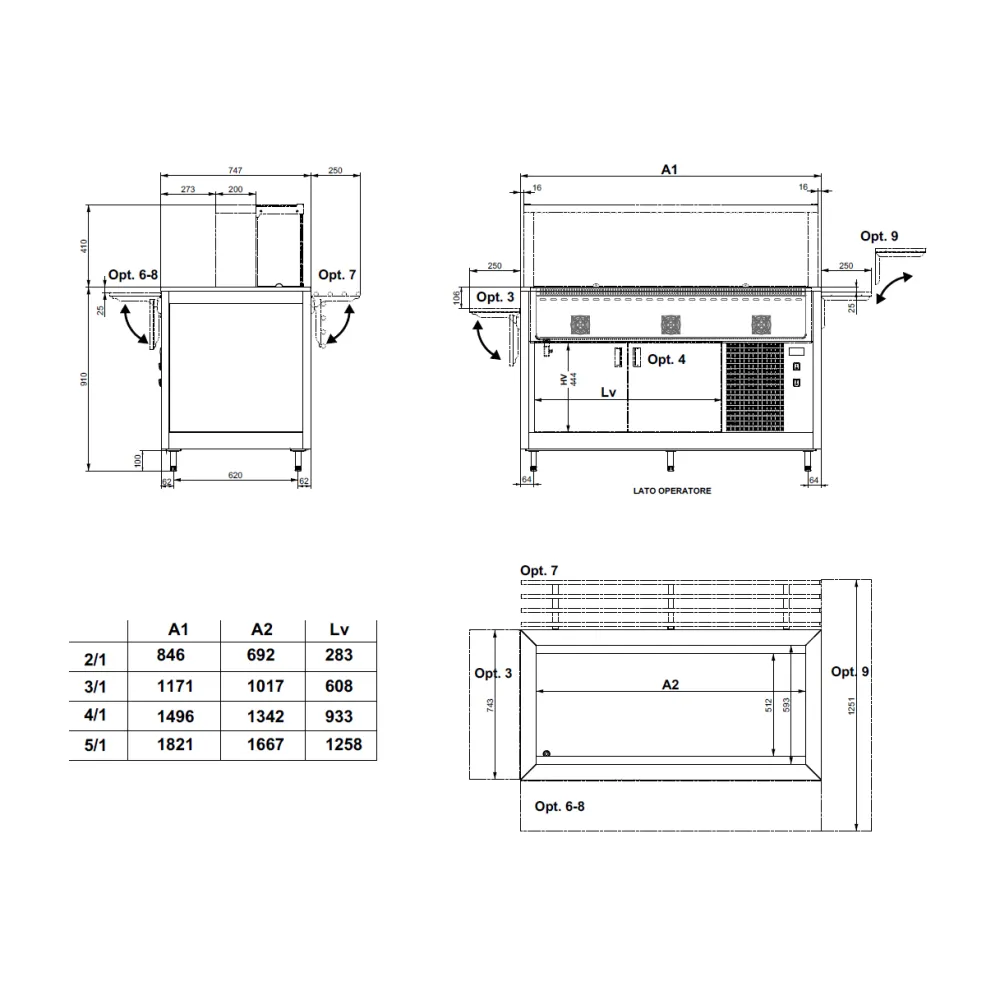 FAN-ASSISTED COLD BUFFET OMNIA 4RV