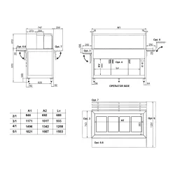 BUFFET WITH TEMPERED GLASS HEATED COUNTERTOP OMNIA 5PC