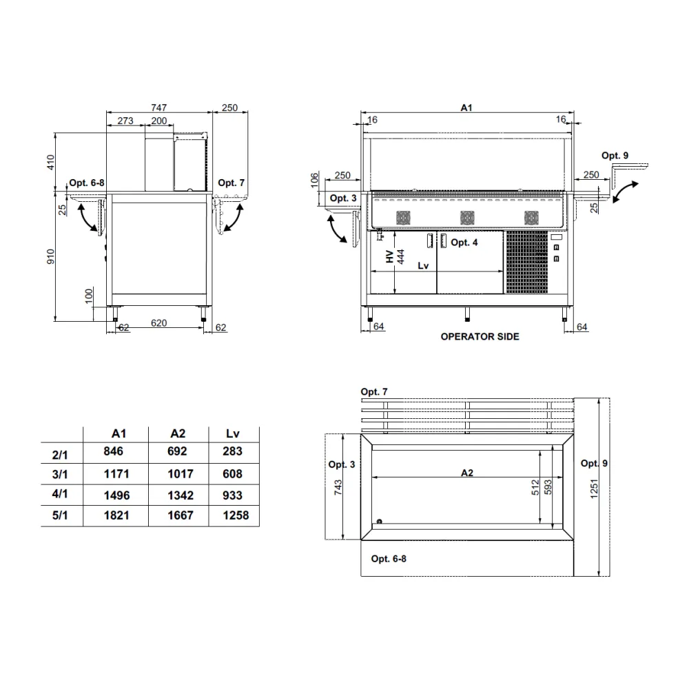 FAN-ASSISTED COLD BUFFET OMNIA 5RV