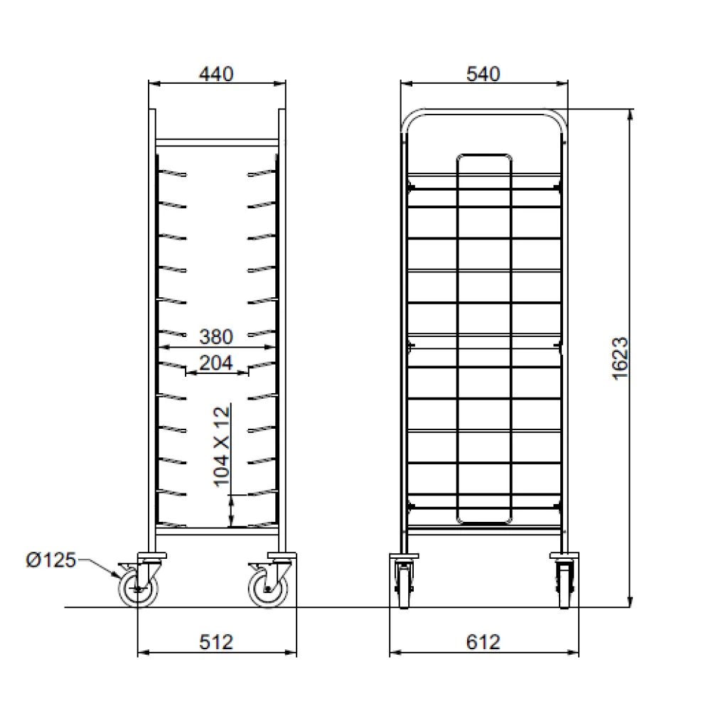 TROLLEY FOR TRAYS  TRAY 12