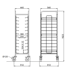 TROLLEY FOR TRAYS  TRAY 12
