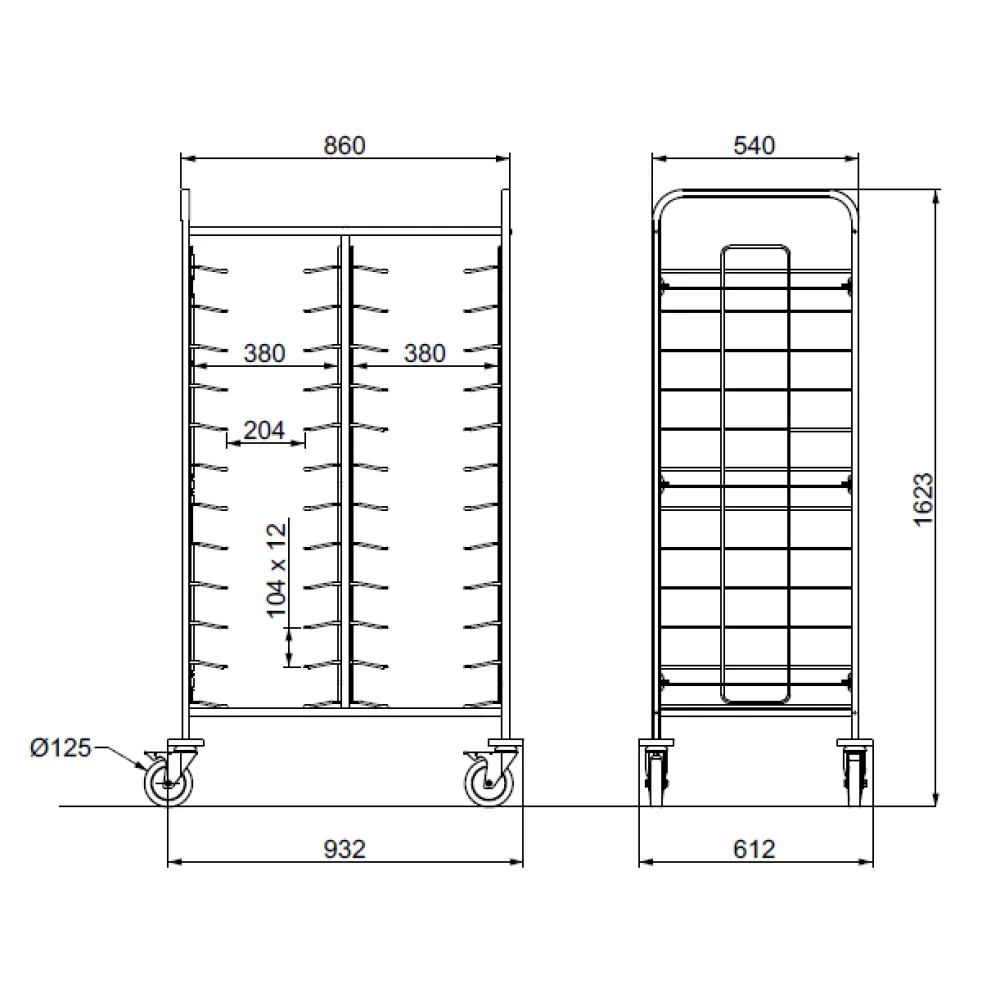 TROLLEY FOR TRAYS  TRAY 24