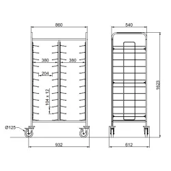 TROLLEY FOR TRAYS  TRAY 24