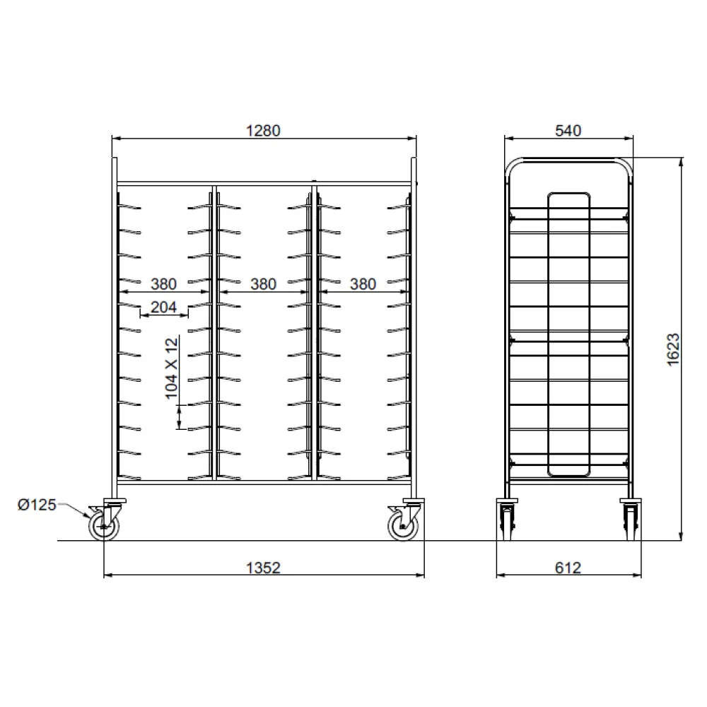 TROLLEY FOR TRAYS TRAY 36
