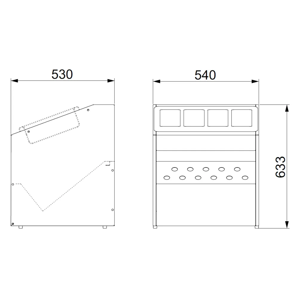 FREE-STANDING BREAD HOPPER WITH CUTLERY WITH 4 COMPARTMENTS OMNIA TRP