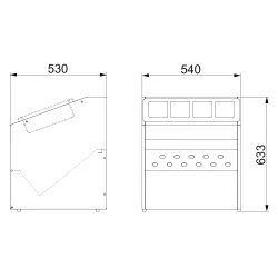 FREE-STANDING BREAD HOPPER WITH CUTLERY WITH 4 COMPARTMENTS OMNIA TRP