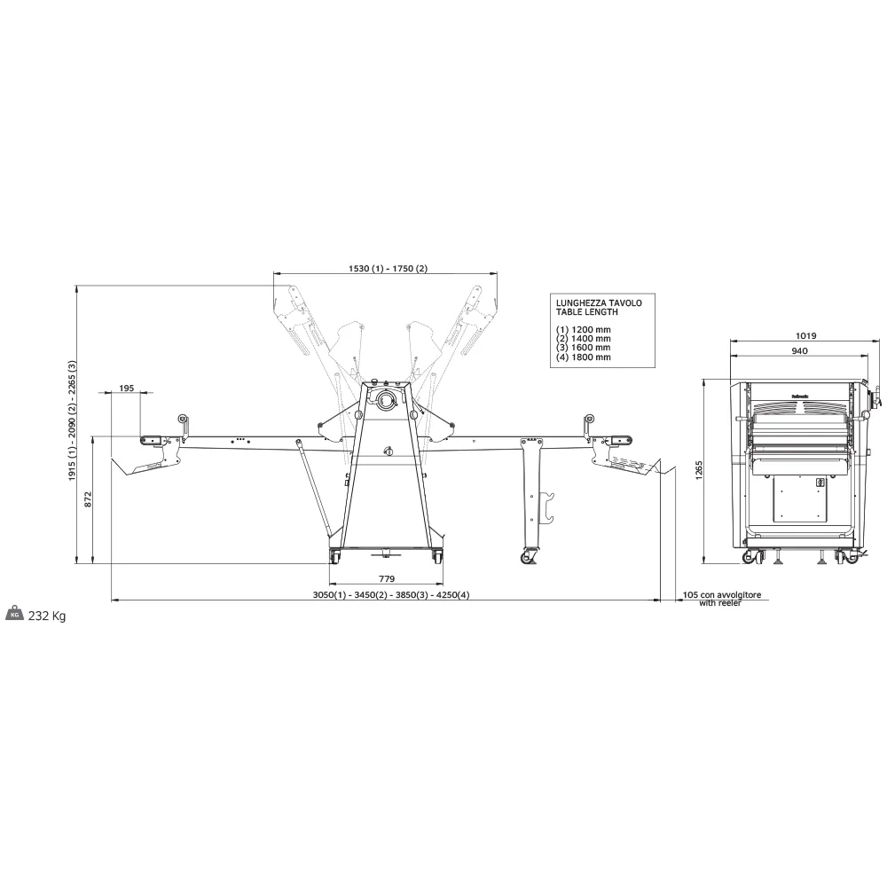 Manual dough sheeter R65/14