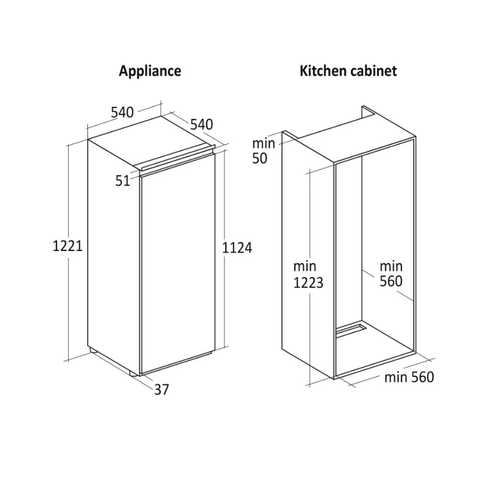 Built-in refrigerator BIK 222 W
