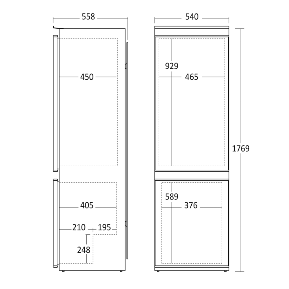 Built-in refrigerator BIC 336 W