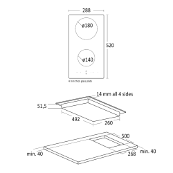 Induction stove hob K 52 Domino