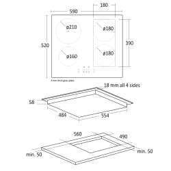 Induction stove hob IKF 60 Flex