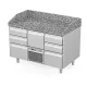 Cooling counter with granite table top P222 1300 mm