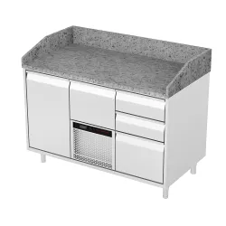 Cooling counter with granite table top P240 1300 mm