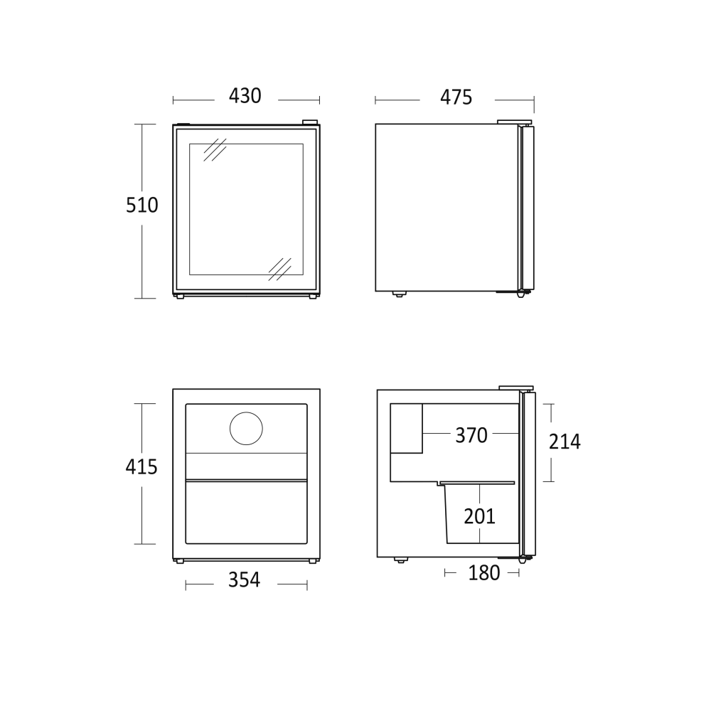 SCANDOMESTIC 48 L Black Display Cooler DC48BB
