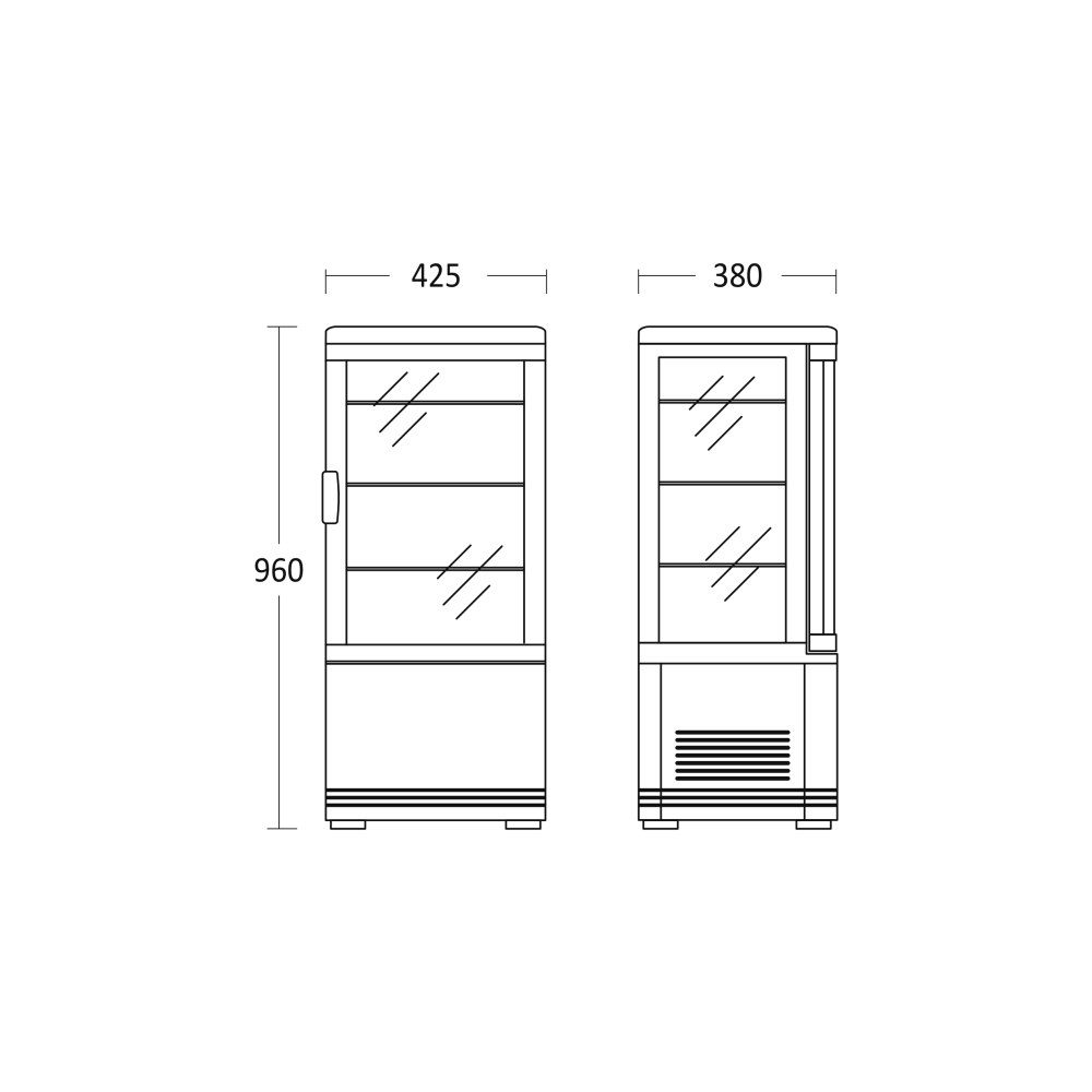 SCANDOMESTIC RT 82 BE Black Refrigerated Display Case