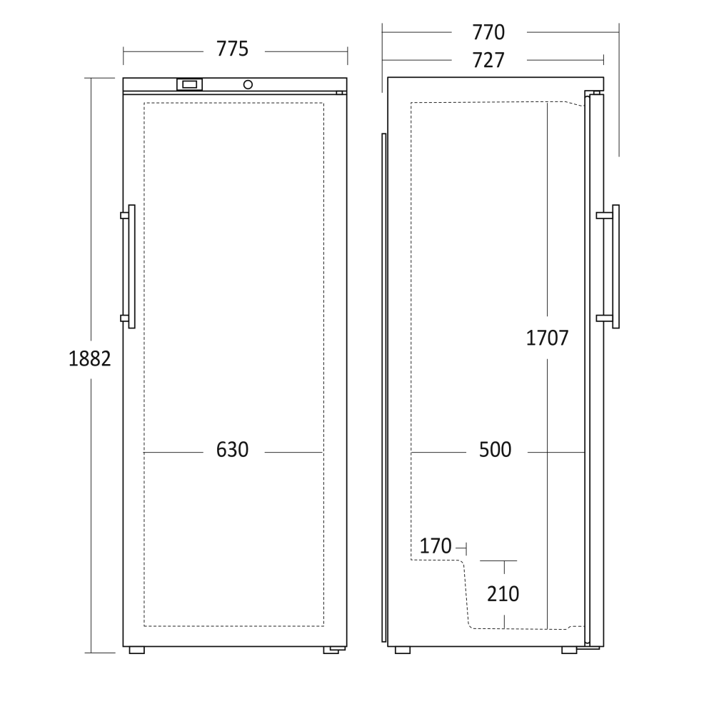 SCANDOMESTIC 510 L Ventilated Refrigerator GUR590WB