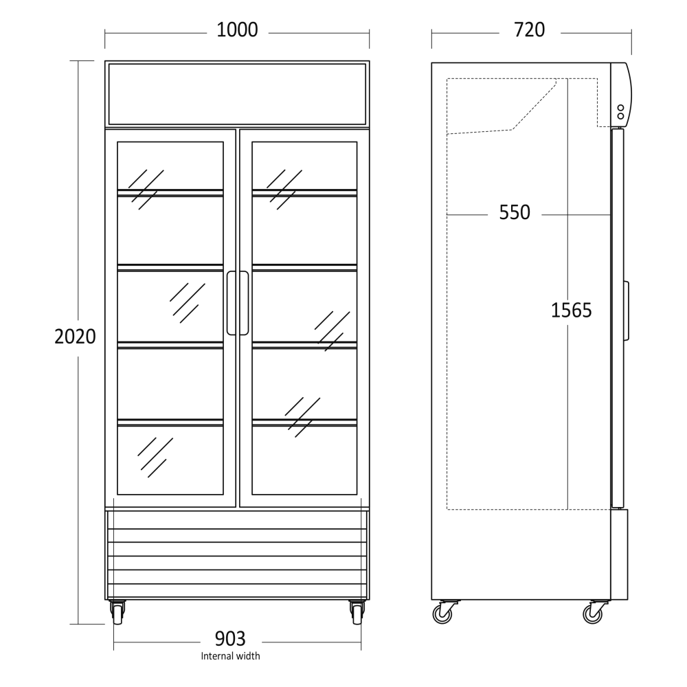 Showcase with hinged doors SD802HE