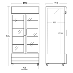Showcase with hinged doors SD802HE