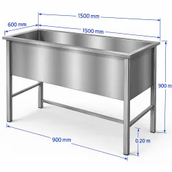 Freestanding Stainless Steel Sink 1600 mm