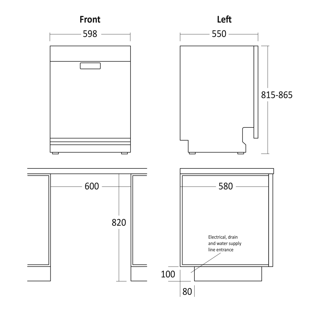 SCANDOMESTIC DWI1444WC Fully Integrated Dishwasher