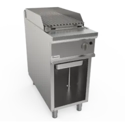 Lavastone ribbed gas griddle with neutral cabinet LQ/BS1BB