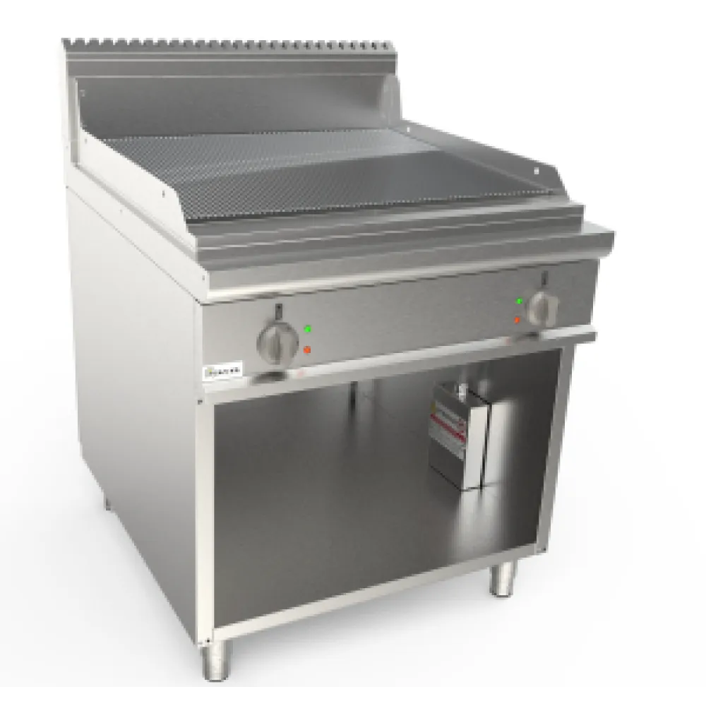Electric ribbed grill surface with neutral cabinet LADYQ 900 LQ/FTE4BARC
