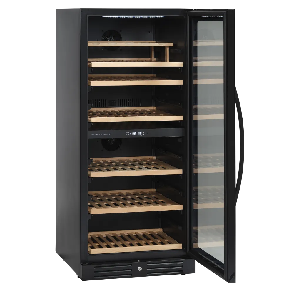 SCANDOMESTIC SV 104 B Dual-Zone Wine Display Cooler