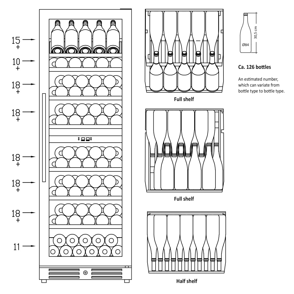 SCANDOMESTIC SV 124 X Dual-Zone Wine Display Cooler