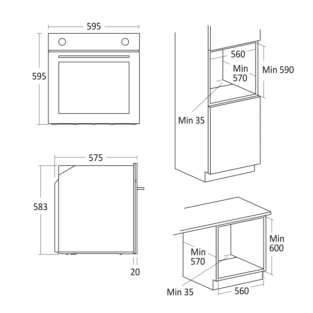 Scandomestic HOME Built-In Oven with Air Fry Function