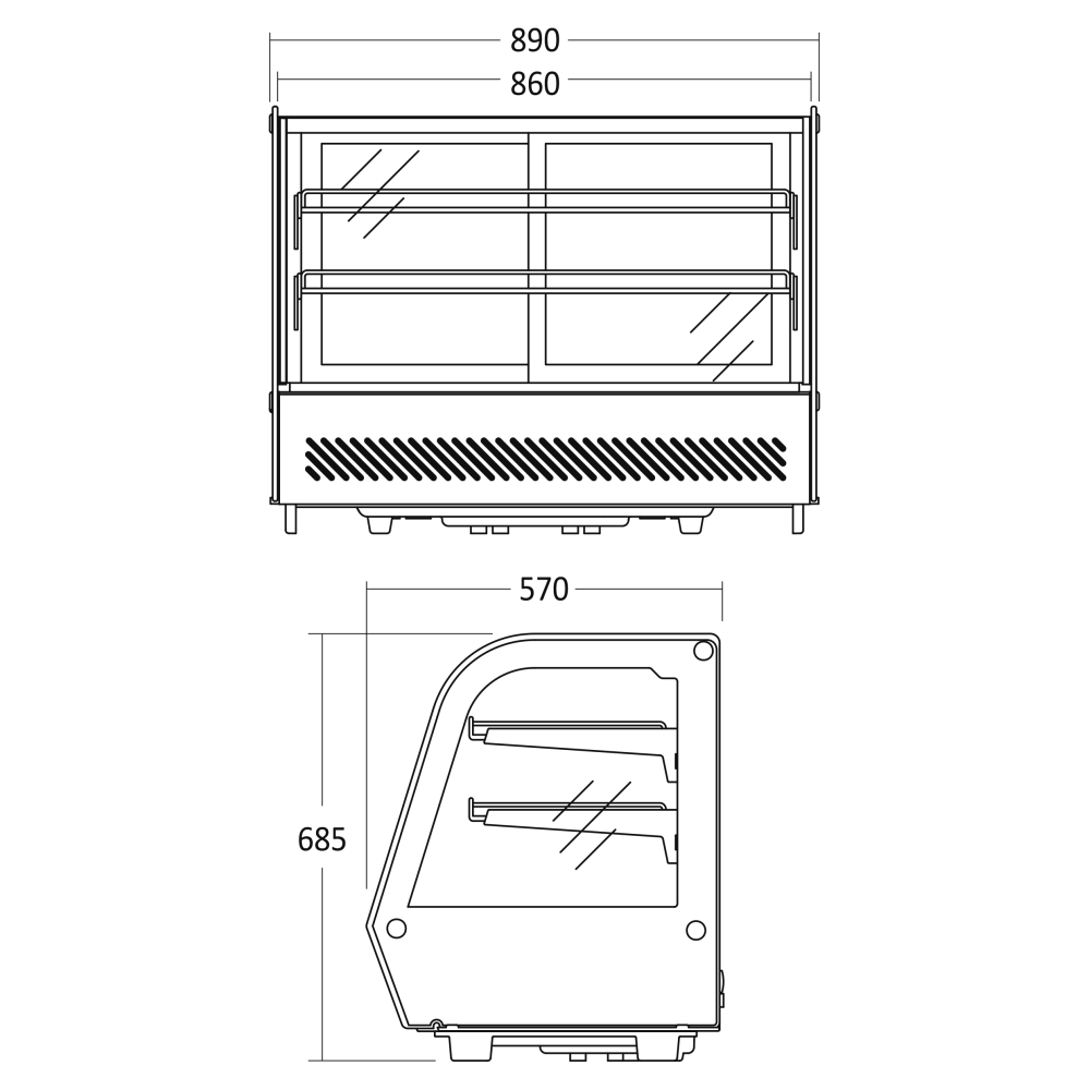 SCANDOMESTIC RTW 160 E Refrigerated Display Case 145 Litre