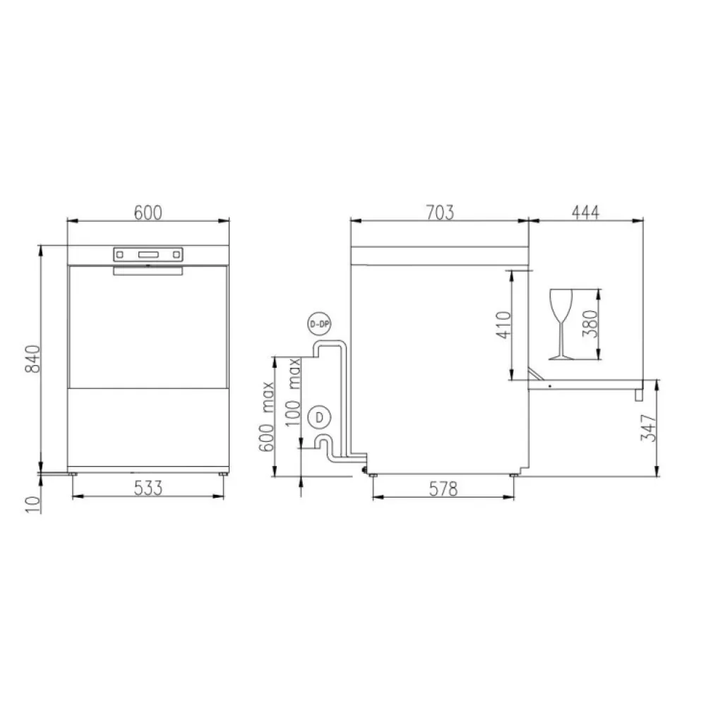 KASTEL SK 60E PRS SD Dishwasher 500x600 mm