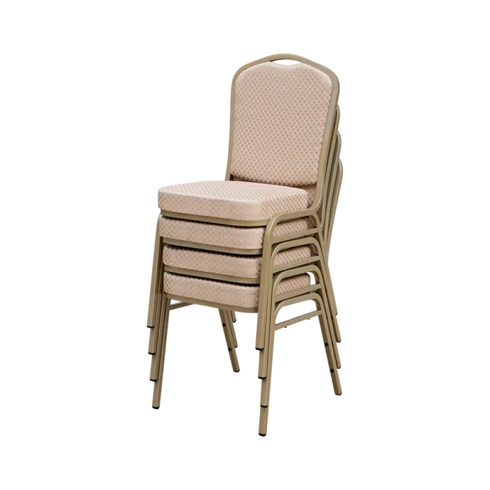 Banquet Chair ES 314 in Beige and Champagne Gold