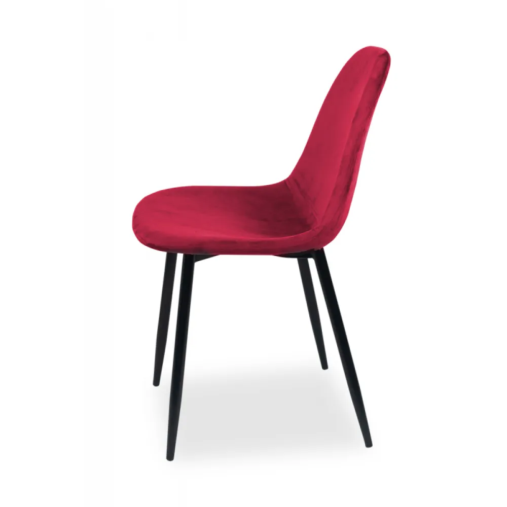 BELLA MILANO Red Velour Upholstered Chair