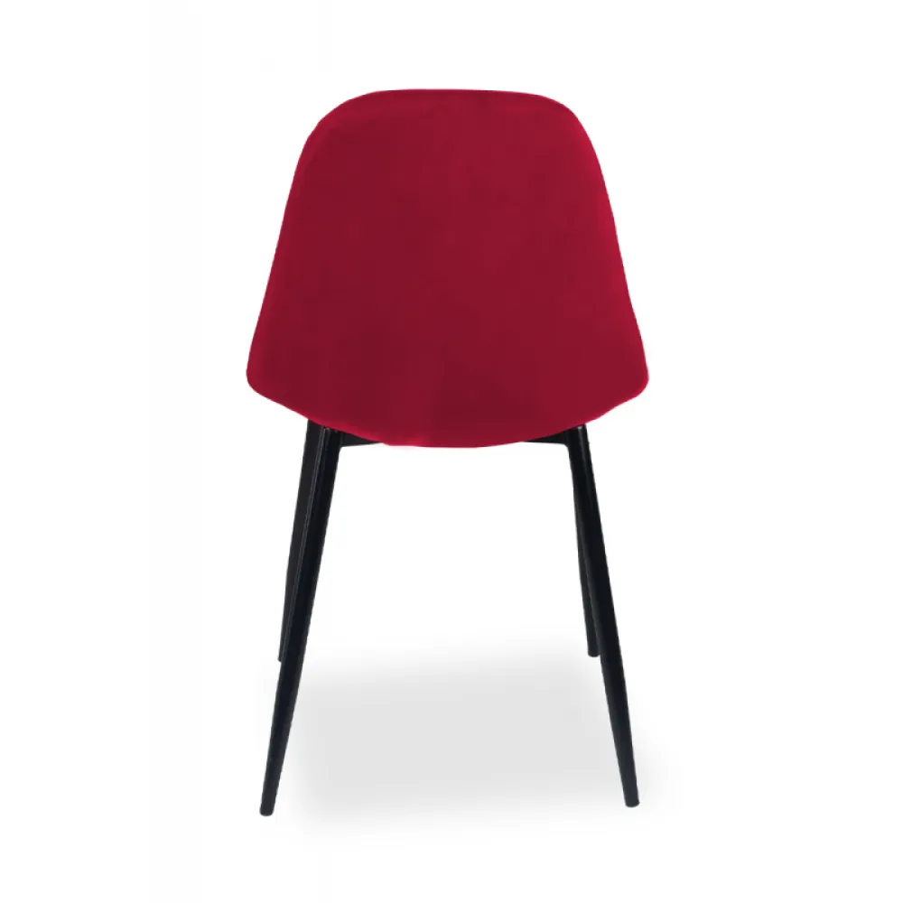 BELLA MILANO Red Velour Upholstered Chair