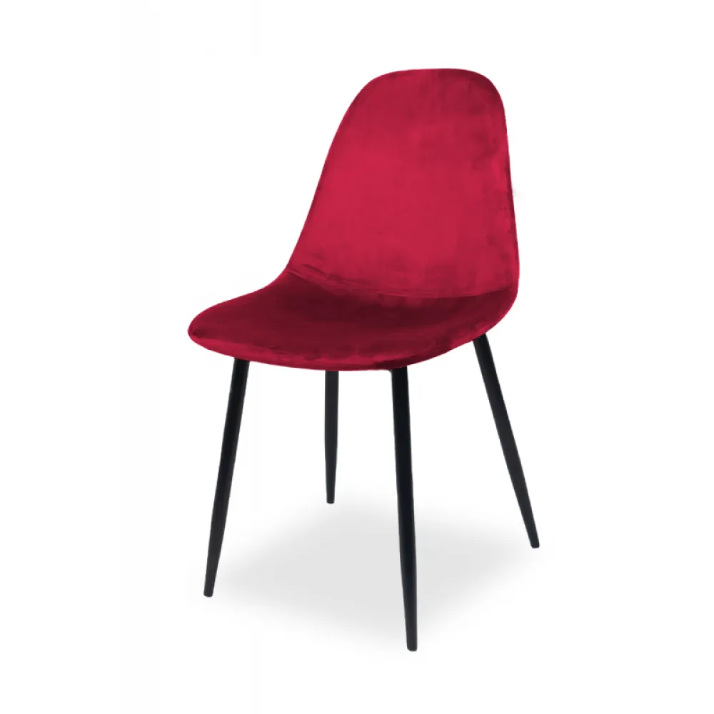 BELLA MILANO Red Velour Upholstered Chair