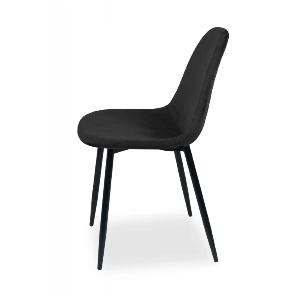 BELLA MILANO Black Velour Upholstered Chair