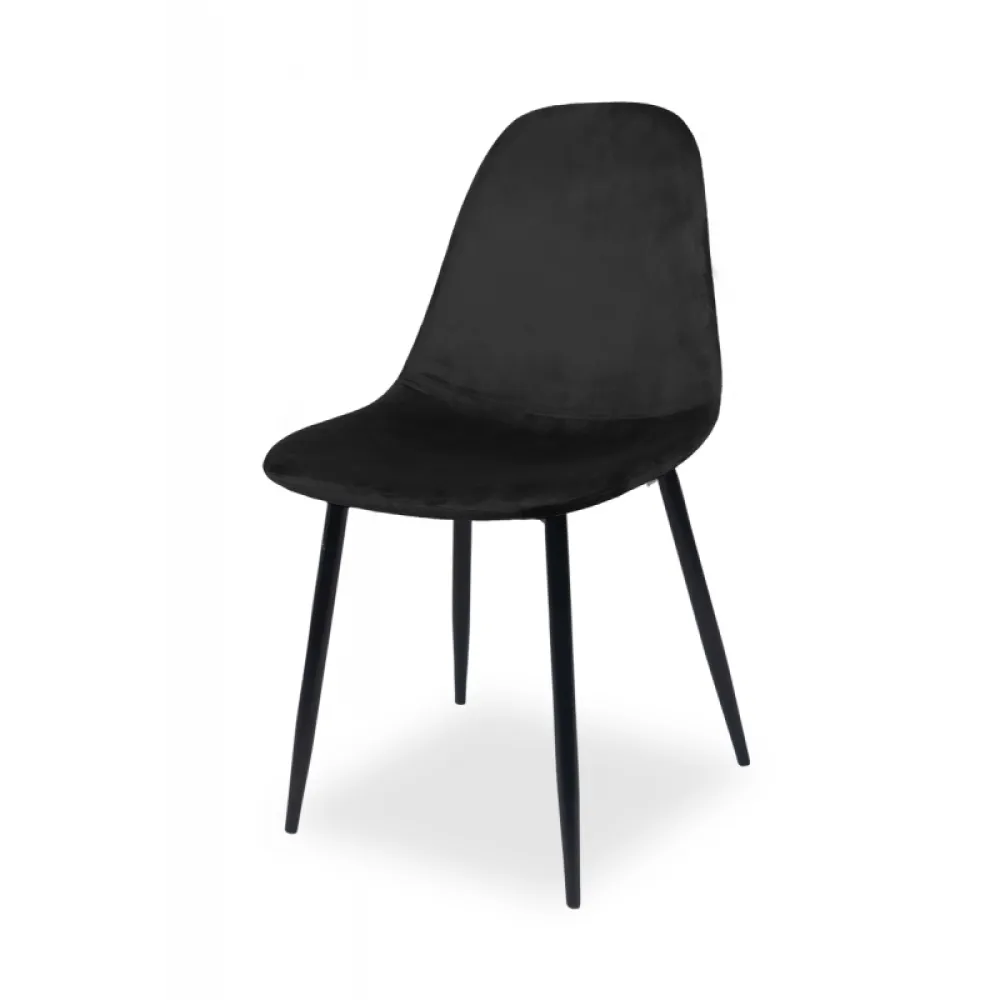 BELLA MILANO Black Velour Upholstered Chair