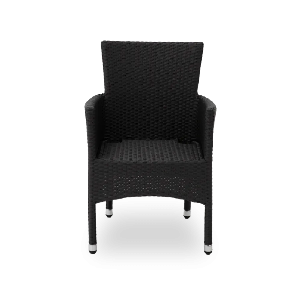 LORENZO 0101 Technorattan Stacking Chair in Black