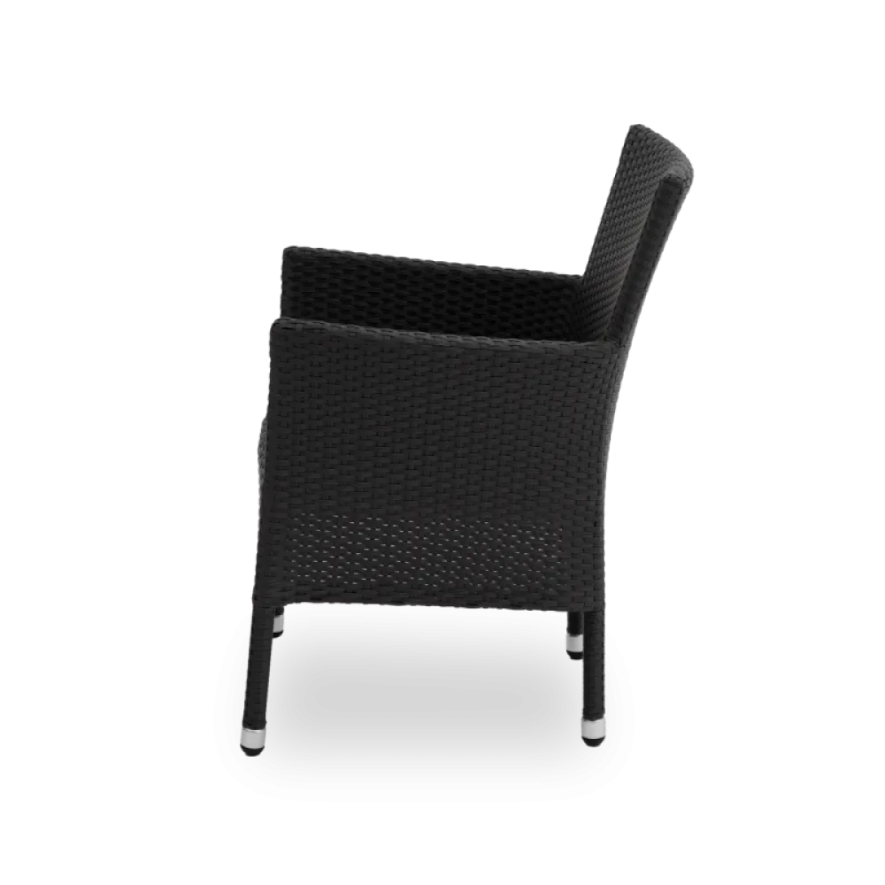 LORENZO 0101 Technorattan Stacking Chair in Black
