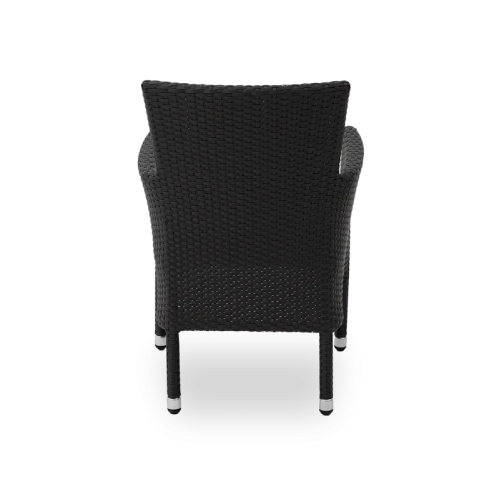 LORENZO 0101 Technorattan Stacking Chair in Black