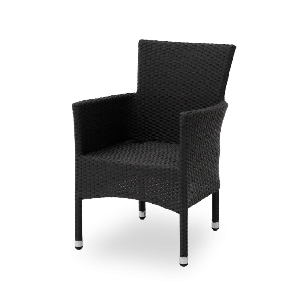 LORENZO 0101 Technorattan Stacking Chair in Black