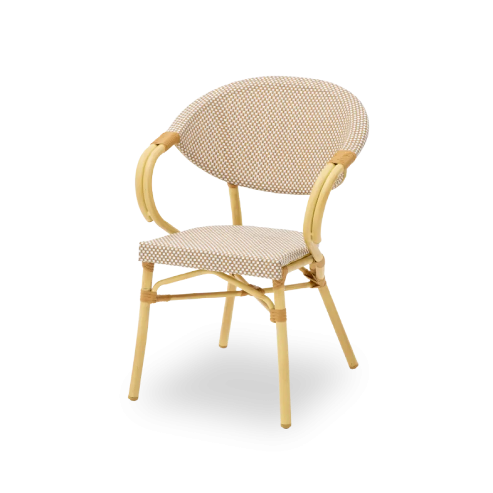 Camillo 0377 Technorattan Stacking Chair in Beige